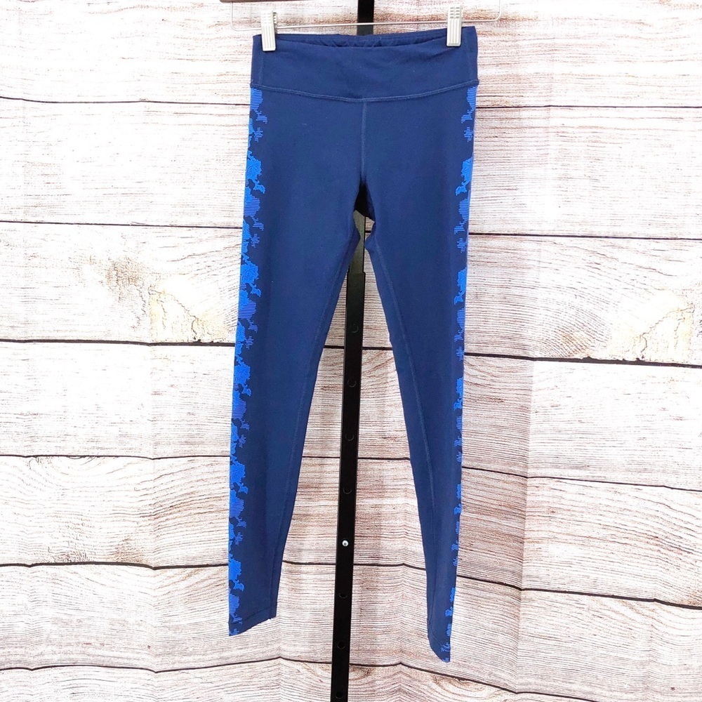Athleta Girl Wish List Blue Floral Leggings Size 12